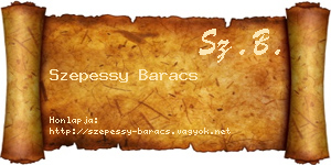 Szepessy Baracs névjegykártya